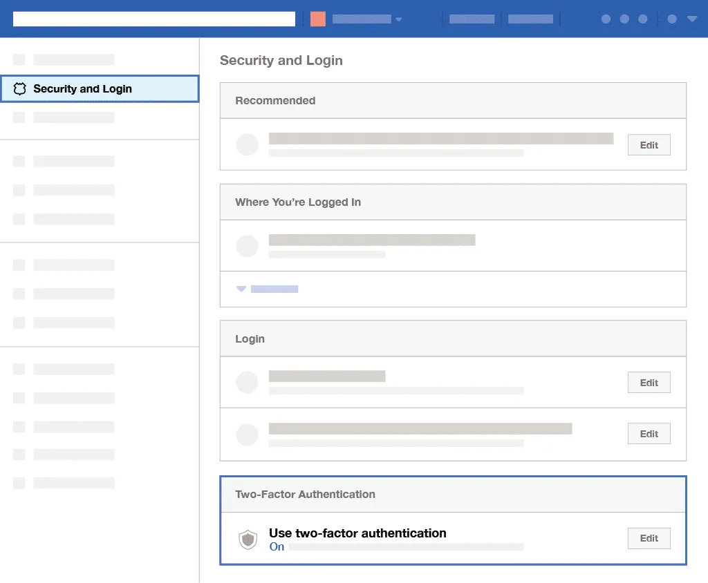 l’authentification à deux facteurs sur Facebook