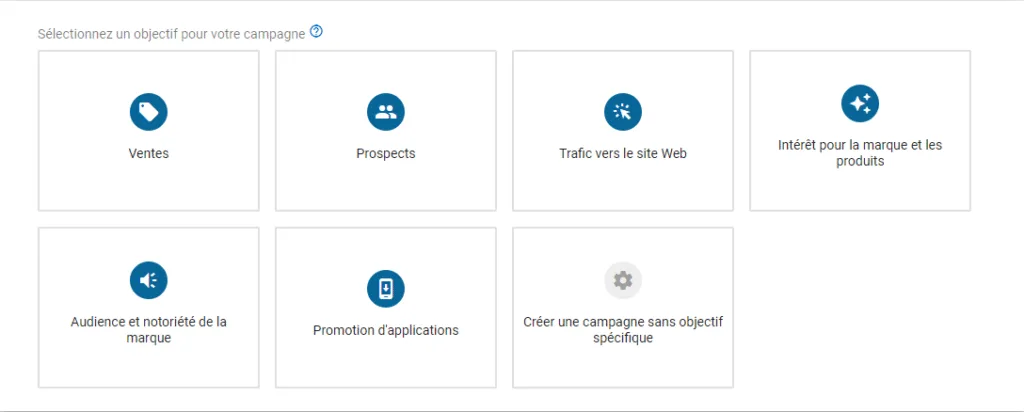 les objectifs publicitaires de Google Ads