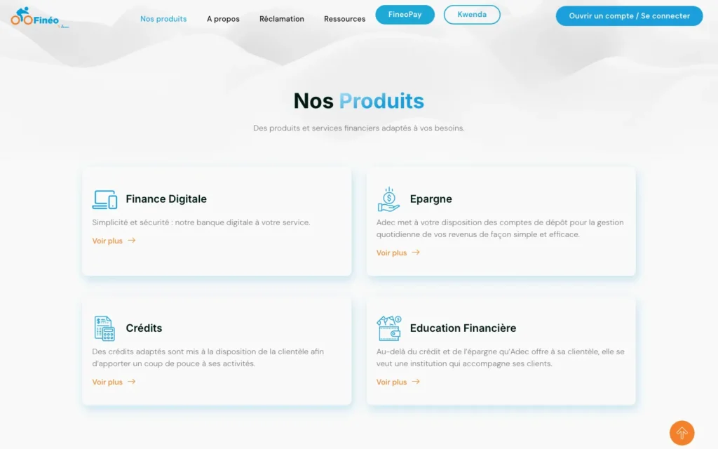 Site web ADEC : page interne 1