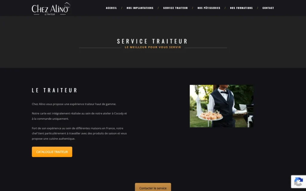 Site web Chez Alino : page interne 2