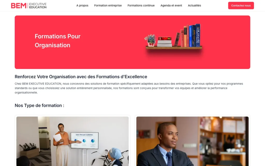 Site web BEM Executive Education : page interne 2