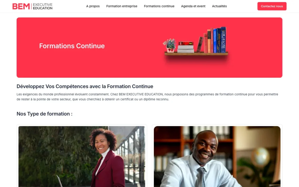 Site web BEM Executive Education : page interne 3