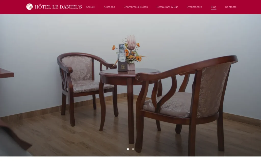 Site web Hôtel Le Daniel's : page interne 5
