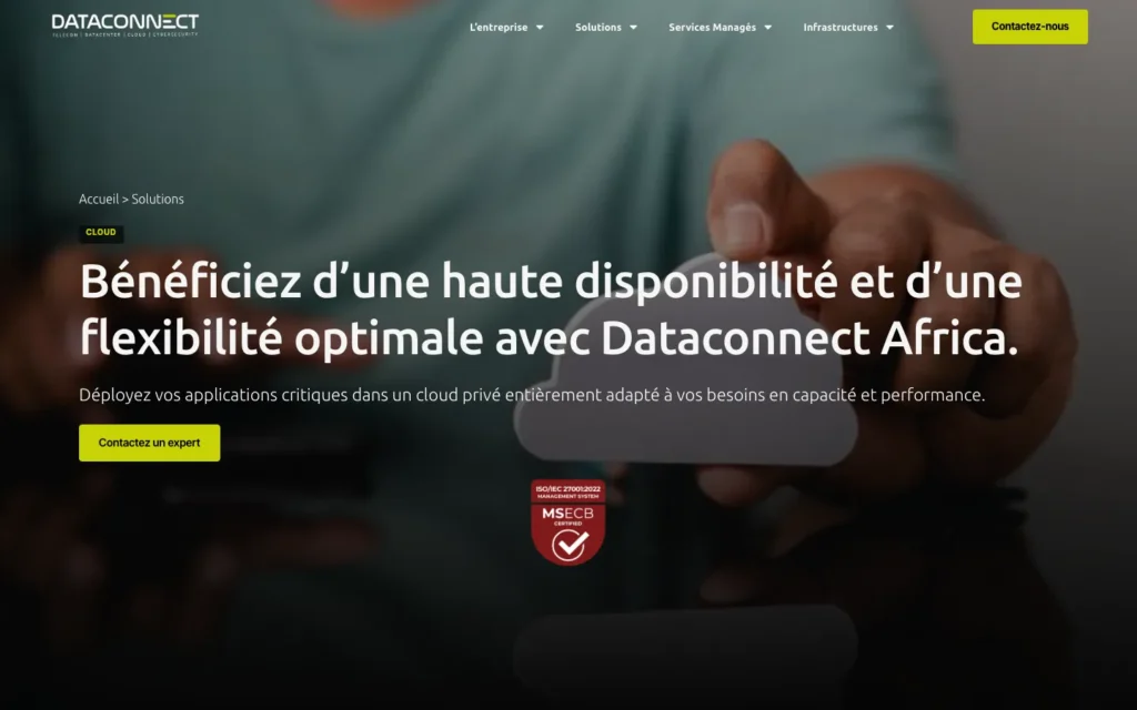 Site web Dataconnect : page interne 3