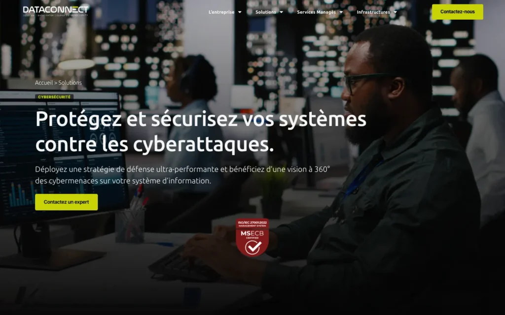 Site web Dataconnect : page interne 4