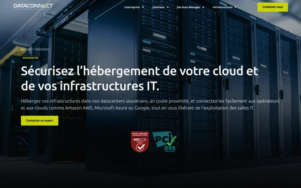 Site web Dataconnect : page interne 5