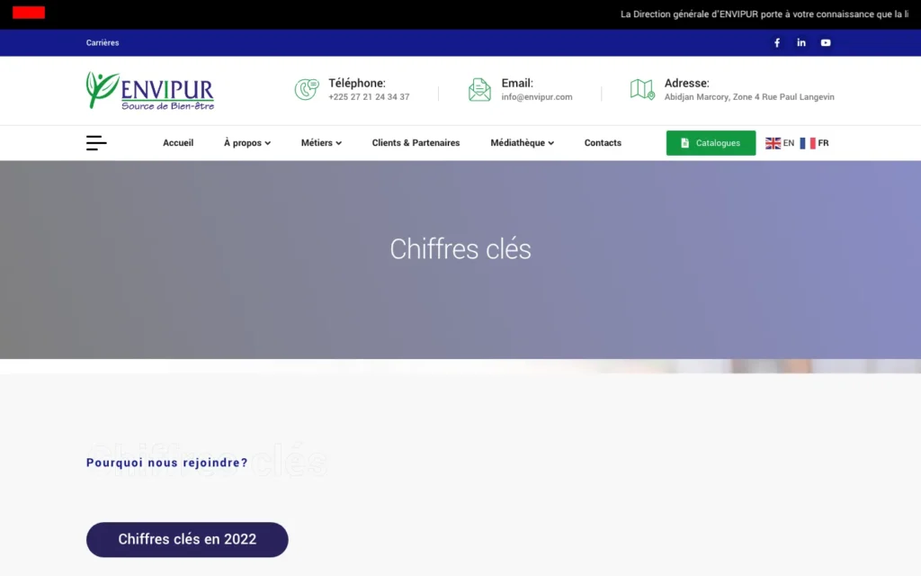 Site web Envipur : page interne 3