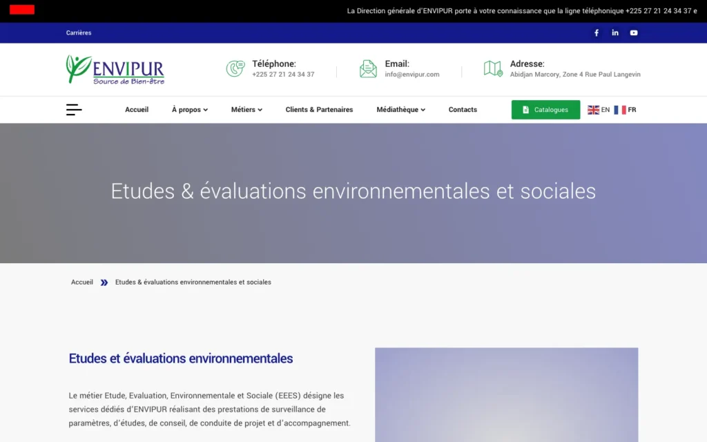 Site web Envipur : page interne 4