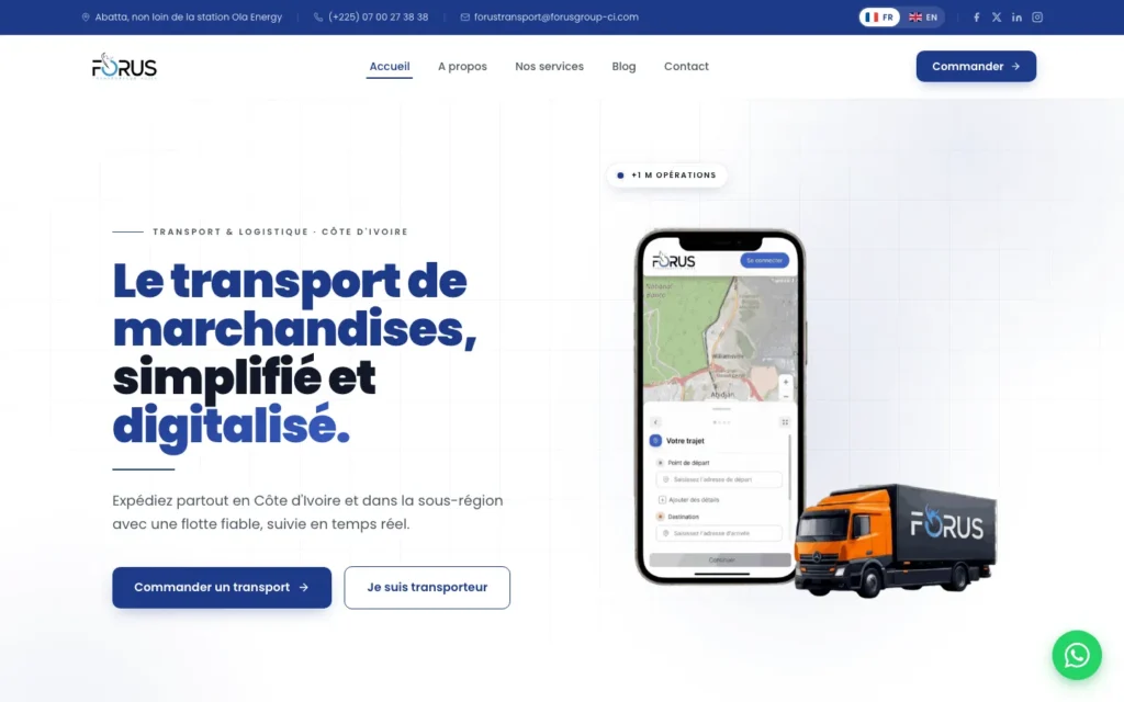 Site web FORUS : page d'accueil