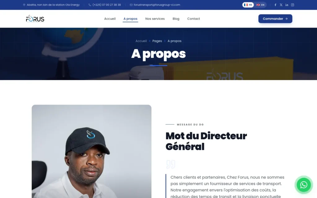 Site web FORUS : page interne 1