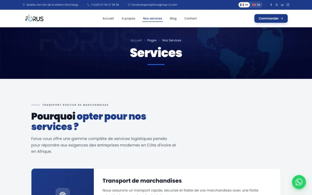 Site web FORUS : page interne 2