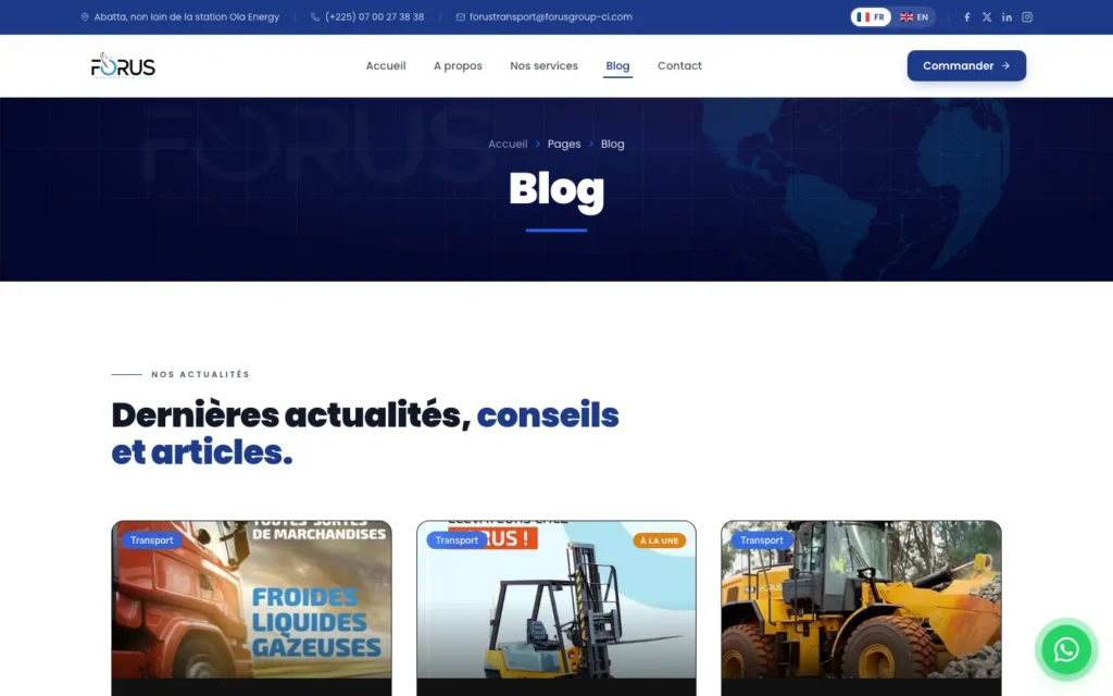 Site web FORUS : page interne 3