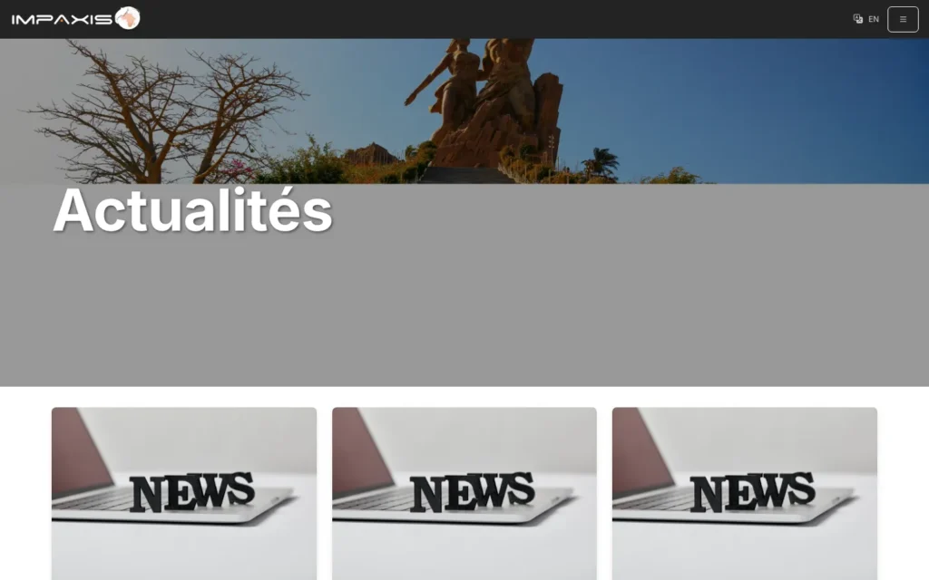 Site web Impaxis Groupe : page interne 4