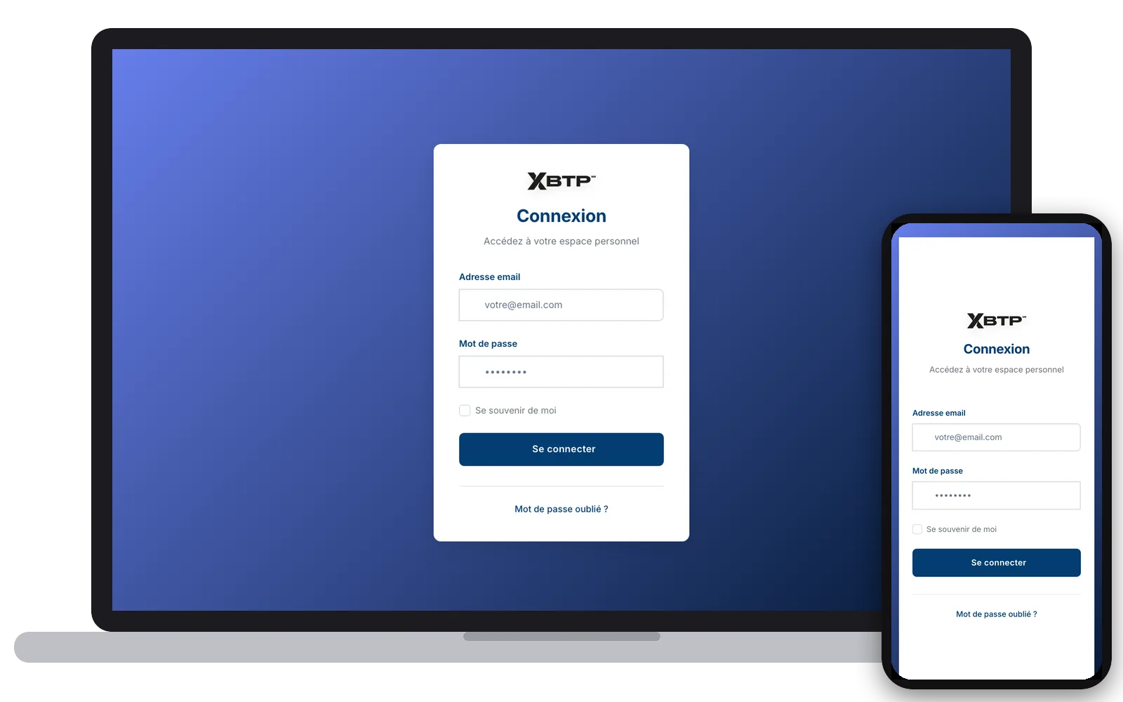 XBTP Pro : site web sur ordinateur et smartphone, réalisé par Digit Communication