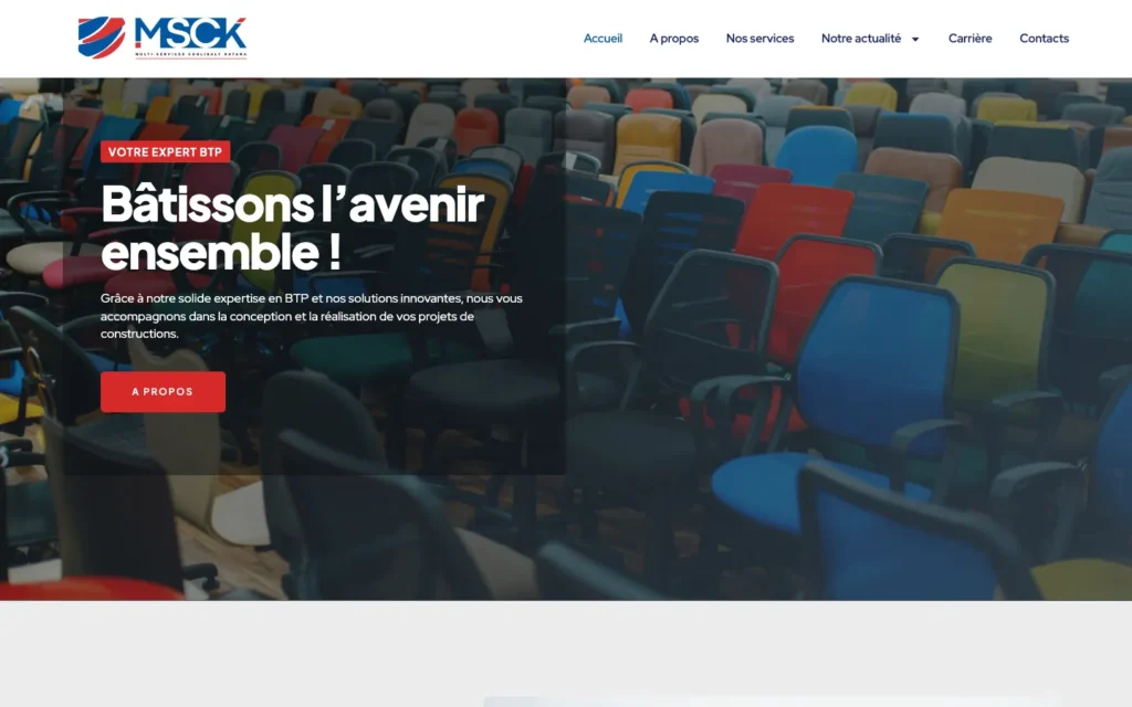 Site web MSCK : page d'accueil