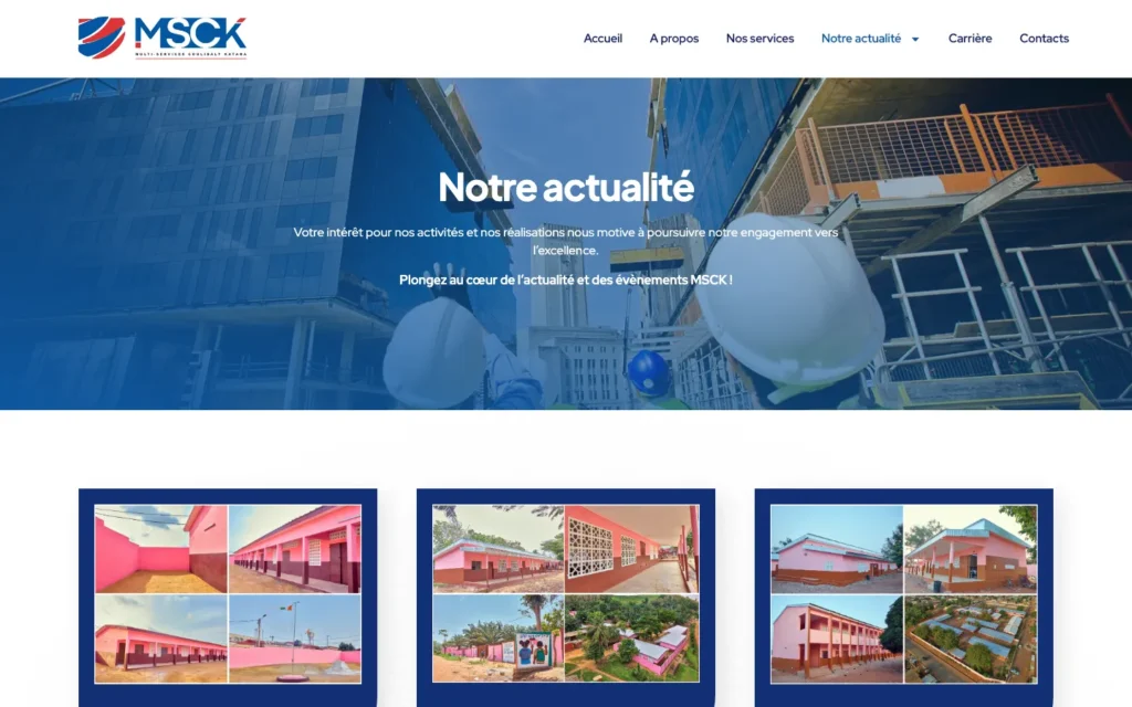 Site web MSCK : page interne 3