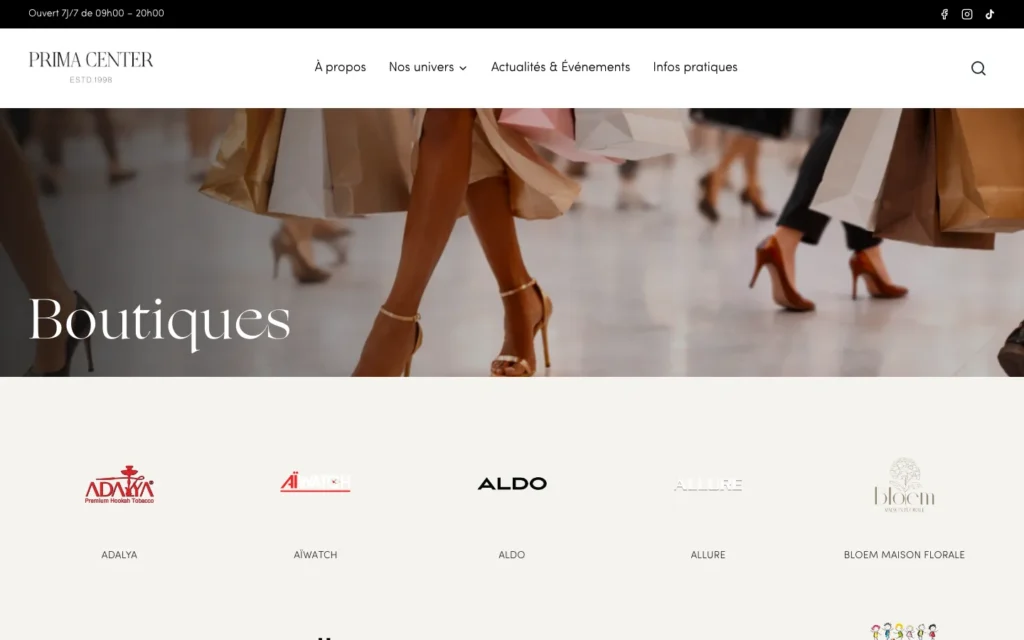 Site web Prima Center : page interne 2