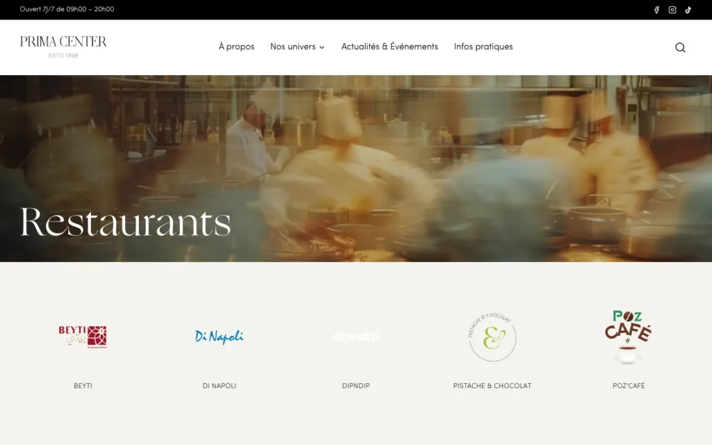 Site web Prima Center : page interne 3