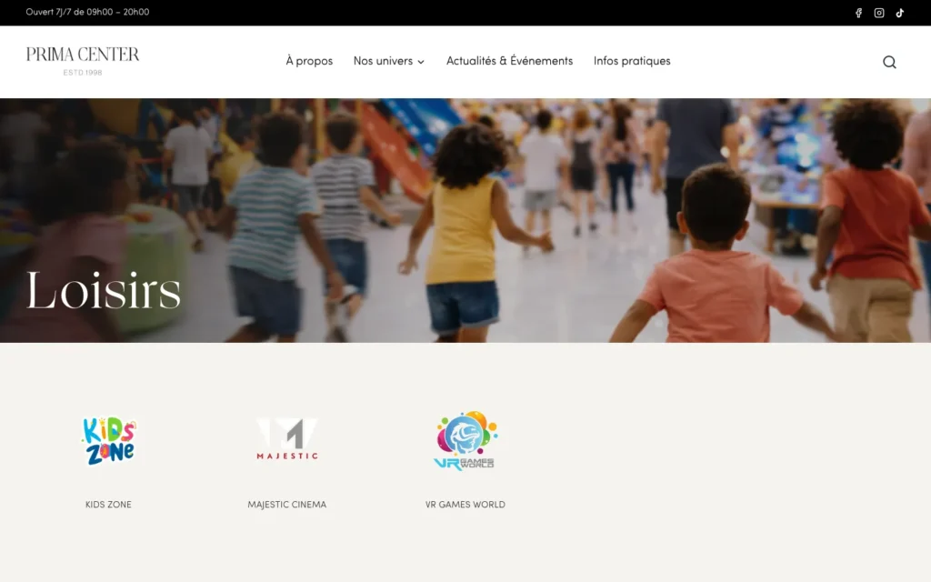 Site web Prima Center : page interne 4