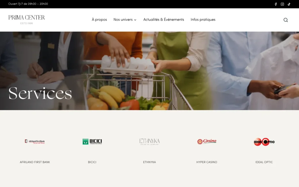 Site web Prima Center : page interne 5