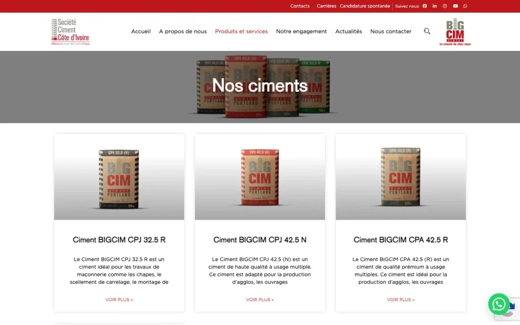 Site web SC-CI (BIGCIM) : page interne 3