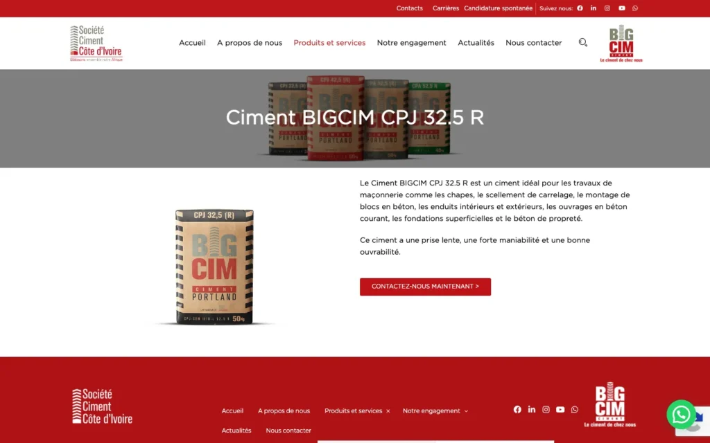 Site web SC-CI (BIGCIM) : page interne 4