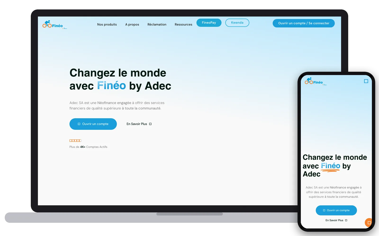 ADEC : site web sur ordinateur et smartphone, réalisé par Digit Communication