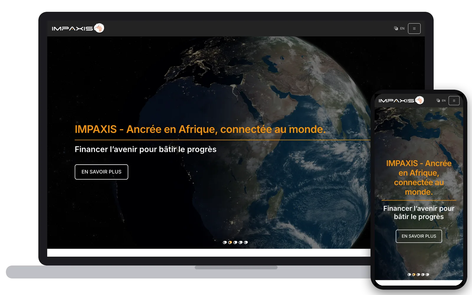 Impaxis Groupe : site web sur ordinateur et smartphone, réalisé par Digit Communication