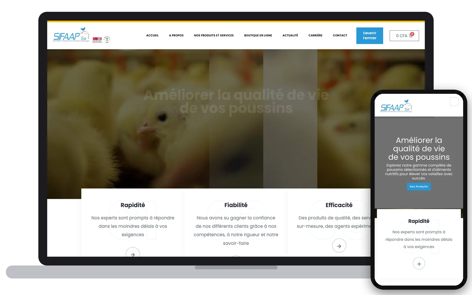 SIFAAP : site web sur ordinateur et smartphone, réalisé par Digit Communication