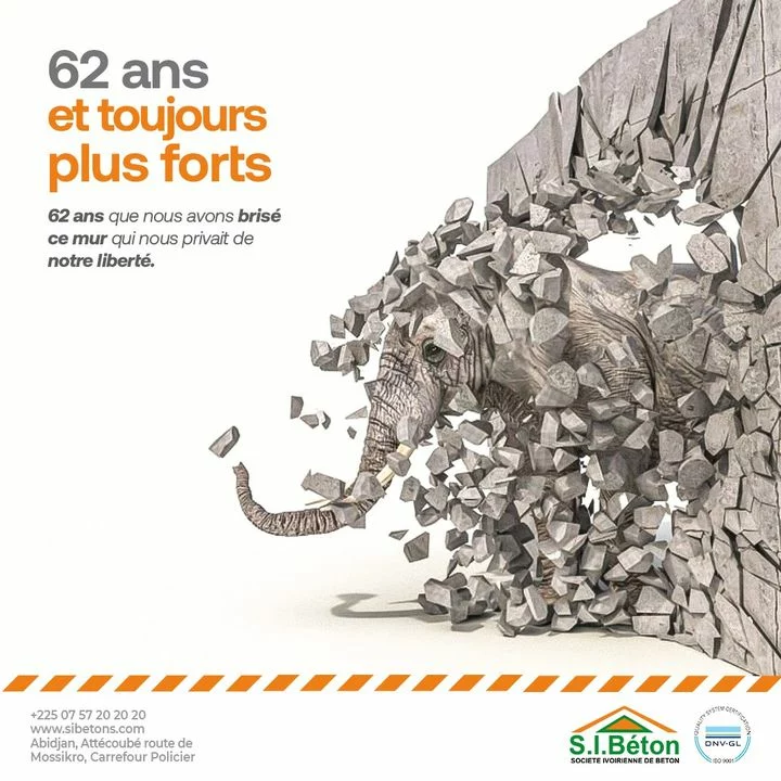 Visuel anniversaire SIBETON : 62 ans et toujours plus forts